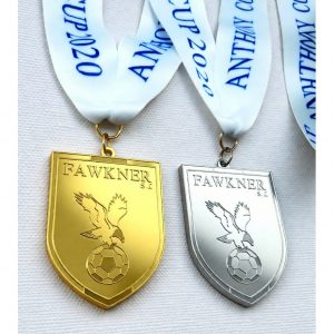 金色和银色足球奖牌定制