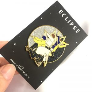 定制金色金属珐琅别针徽章定制