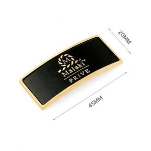弧形金色金属珐琅自名片盒定制