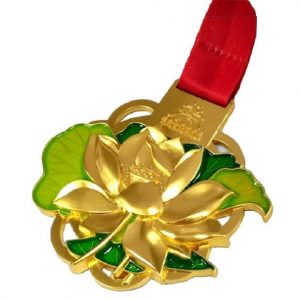 3D立体莲花透明奖牌奖牌定制