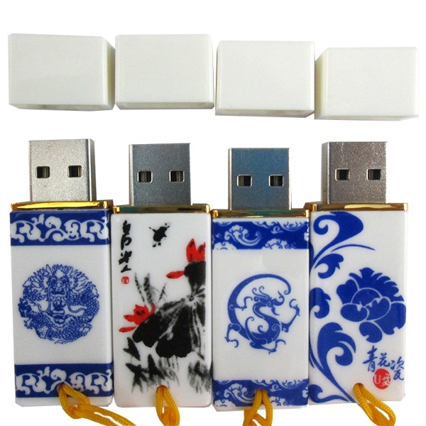 水墨中国青花瓷陶瓷U盘定制