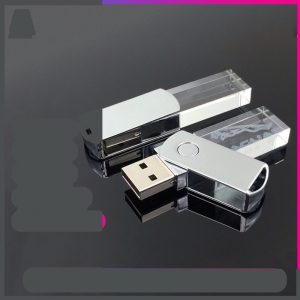 3D水晶U盘定制 激光内雕LOGO商务礼品U盘