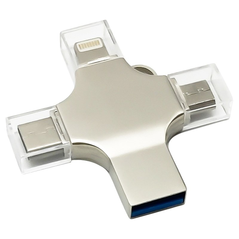 四合一多功能U盘定制 Lightning Type-C Micro-USB USB-A 全接口兼容