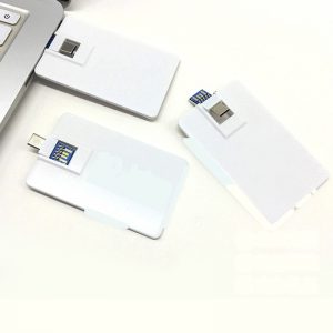 商务卡片U盘定制 白色名片式激光刻字U盘