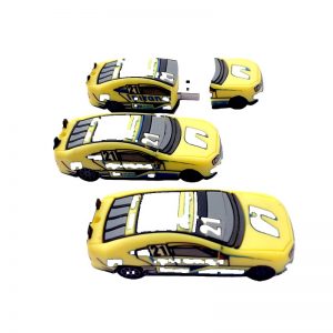 黄色卡通赛车U盘定制 3D立体F1造型U盘